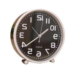 Portable Small Clock Table Desk Alarm Clock for Heavy Sleepe