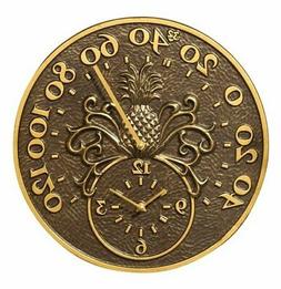 Whitehall Products 01793 Pineapple Thermometer Clock Combo W
