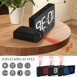 Projection Alarm Clock with FM Radio USB Charging & Time Pro