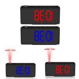 Projection Ceiling Wall Clock, FM Radio Alarm Clock for Bedr