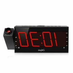Projection Clock With Am Fm Radio Sleep Timer Bedroom Desk W