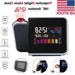 Projection Digital Alarm Clock Snooze Weather Thermometer LC