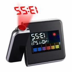 Projection Digital Weather LCD Snooze Alarm Clock Color Disp