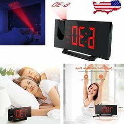Projection LED Display FM Radio Digital Alarm Clock Dual Ala