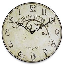 Pub/anjou Wall Clock, Medium, Cream