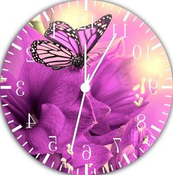 Purple Butterfly Frameless Borderless Wall Clock For Gifts o