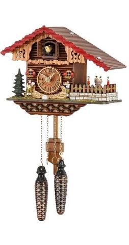 Trenkle Quartz Cuckoo Clock Swiss house with music, turning 