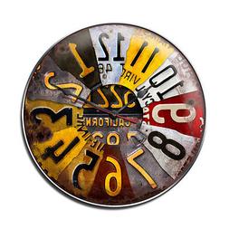 Quartz Vintage Automotive License Plate Steel Metal Garage W