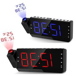 LQT Ltd Digital Radio Alarm Clock Projection Snooze Timer Te