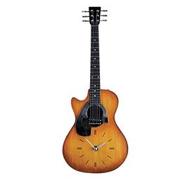 Collections Etc Realistic Guitar Clock Wall Decor - 21" h Na