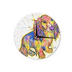 Kess InHouse Rebecca Fischer Leela Daschund Wall Clock, 12"
