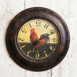 Red Rooster Country Wall Clock