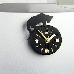 Refrigerator Magnets Sticker Clock Round Cute Cate Design Cl