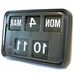Grayson Retro Flip Clock Black - Banking Hall Clock - Calend