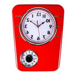 Retro Kitchen Clock with Timer. by Lily's Home 