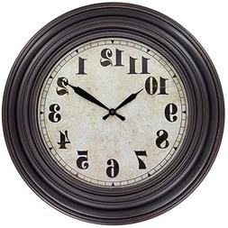 45Min 20 Inches Retro Round Large Wall Clocks, Silent Non Ti