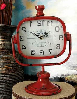 Urban Designs RETRO Rustic Metal Table Clock - Fire Engine R