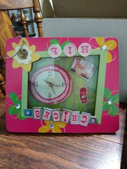 Retro Table Clock Hip Unique Design Gift for Girl rooms / Fr
