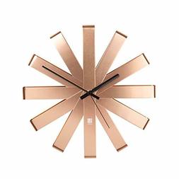 Umbra Ribbon Modern 12-inch Wall Clock, Battery Operated Qua