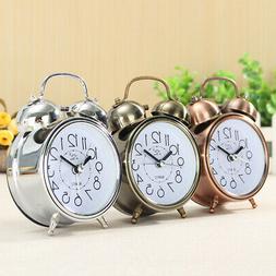 Vintage Retro Analog Alarm Clock Classic Bedroom Bedside Bat