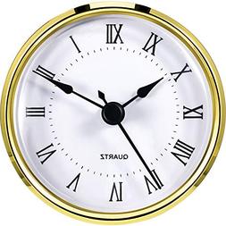 Hicarer Round Clock Insert 3-1/8 Inch  Quartz Movement Roman