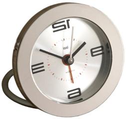BAI Round Diecast Solid Metal Travel Alarm Clock, Velocity