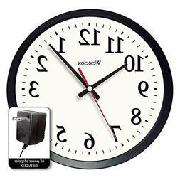 Round Electric Office Wall Clock, Large numbers /White dial 