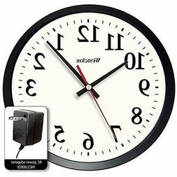 Round Electric Office Wall Clock Large Numbers /White Dial W
