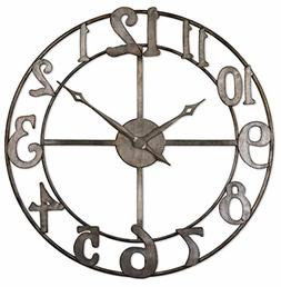 Uttermost 'Delevan' Round Metal Wall Clock - Black