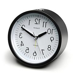 Peakeep 4 inch Round Silent Analog Alarm Clock Non Ticking, 