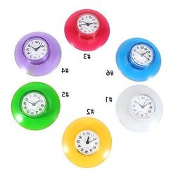 Round Small Wall Clock Suction Cup Quartz Clock Waterproof H