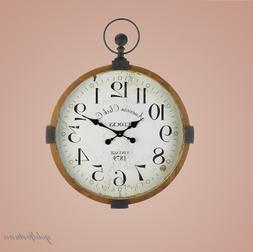 Big Industrial Wall Clock Rustic Oversized 30-Inch Living Ro