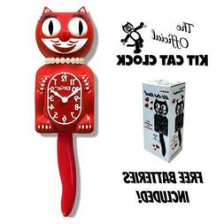 SCARLET RED LADY KIT CAT CLOCK 15.5" Free Battery MADE IN US