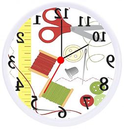 Rusch Sewing Craft Room Wall Decor Clock