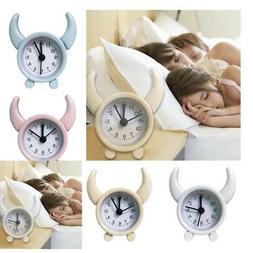 Shabby Bedside Table Analog Alarm Clock Battery Operated Tra