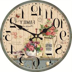 Shabby Chic Potted Plant <font><b>Clocks</b></font> Flower H