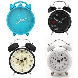 Silent Analog Alarm Clock Vintage Retro Classic Night Light 
