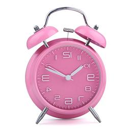 hito 4" Pink Silent Alarm Clock Battery Operated Night Light
