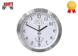 Silent Non-ticking Wall Clock- Aluminum Frame Glass Cover, 1