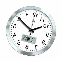 hito 12 Inches Silent Non-Ticking Modern Wall Clock w/Alumin