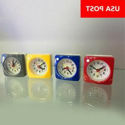 Silent Sweep Small Snooze Alarm Clock w/ Night Light Bedside
