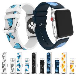 Silicone for Apple Watch Band 44mm 40mm iWatch Wrist Watch B