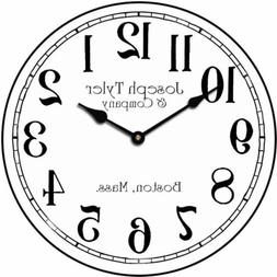 Simply White Wall Clock Wooden Wall Decor Non Ticking Ultra 