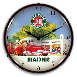 Sinclair Gasoline Station LED Lighted Wall Clock ~ Made in U