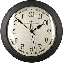 Slim Wall Clock with Whisper Technology - 11" Oil Rubbed Bro