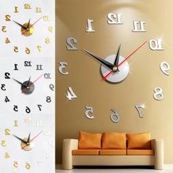 small Acrylic Modern DIY Wall Clock 3D Mirror Surface Sticke
