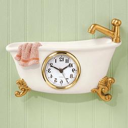 Small Clawfoot Bathroom Wall Clock Hanging Antique Bathtub D