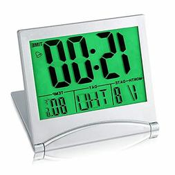 Small Digital Clock Battery Operated, Portable LCD Large Dis