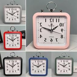 Small Travel Square Alarm Clock Table Desk Bedside Silent An