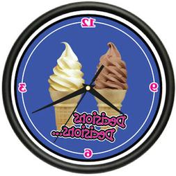 SOFT SERVE Wall Clock ice cream cone shop parlor decor